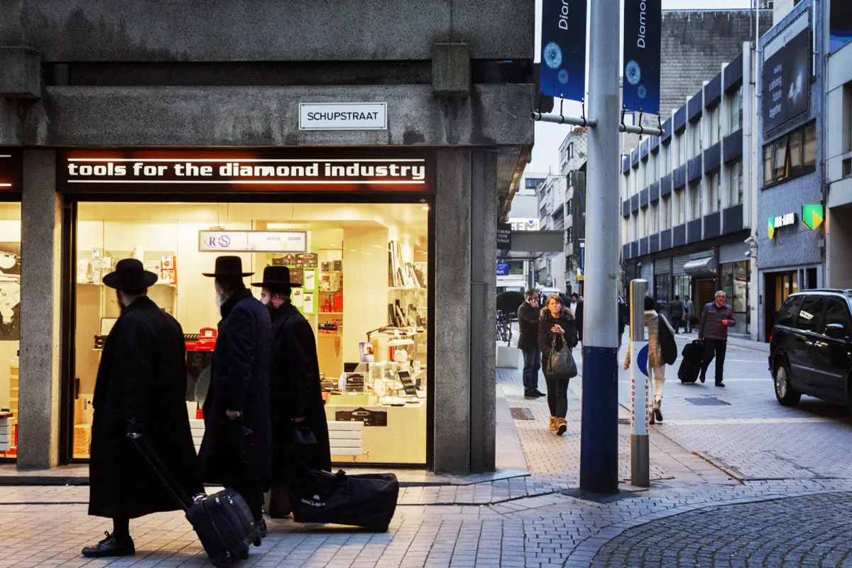 Straatbeeld in de Antwerpse diamantwijk